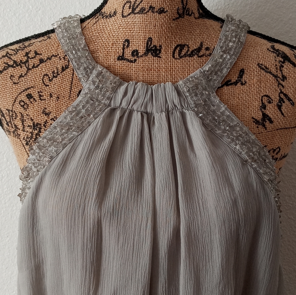 Bebe Crystal Beaded Halter Top